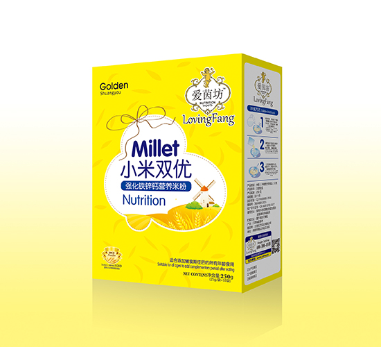 愛茵坊強(qiáng)化鐵鋅鈣營養(yǎng)小米雙優(yōu)米粉盒裝