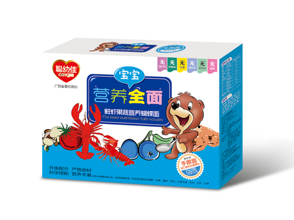 聰幼佳營養(yǎng)全面-鮮蝦果蔬營養(yǎng)蝴蝶面