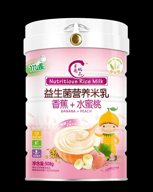 米爸優(yōu)品益生菌營(yíng)養(yǎng)米乳-香蕉+水蜜桃配方