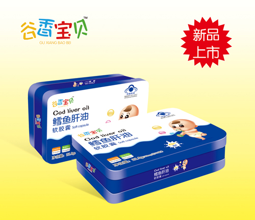 谷香寶貝鱈魚肝油軟膠囊(鐵盒)