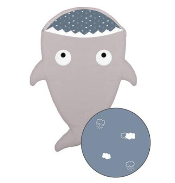 西班牙baby bites 鯊魚(yú)睡袋 灰色藍(lán)云朵
