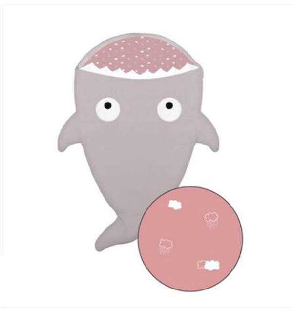 西班牙baby bites 鯊魚(yú)睡袋 灰色粉云朵