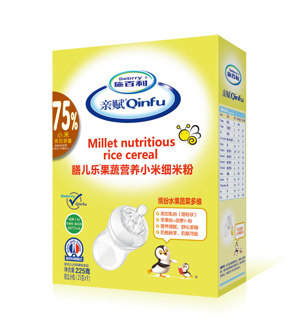 施百利親賦膳兒樂(lè)果蔬營(yíng)養(yǎng)小米細(xì)米粉-繽紛水果蔬菜多維盒裝