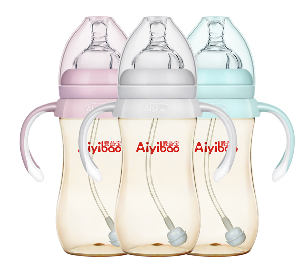 愛(ài)益寶寬口弧形有柄自動(dòng)PPSU奶瓶300ml