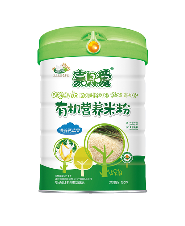 嘉唄噯有機(jī)營(yíng)養(yǎng)米粉聽(tīng)裝 鐵鋅鈣蘋果