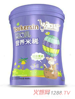 優(yōu)可欣嬰幼兒營養(yǎng)米稀益生元-鐵鋅鈣-乳清蛋-混合果蔬白配方（罐裝）