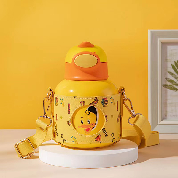盟寶萌趣大肚保溫杯 黃色