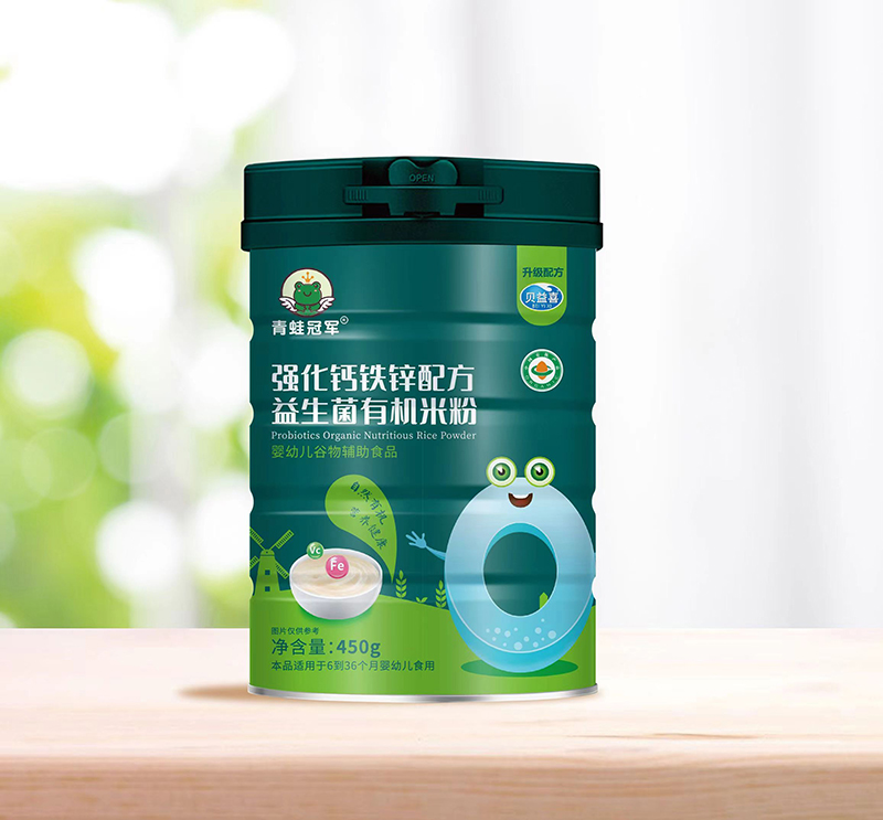 青蛙冠軍強化鈣鐵鋅配方益生菌有機米粉