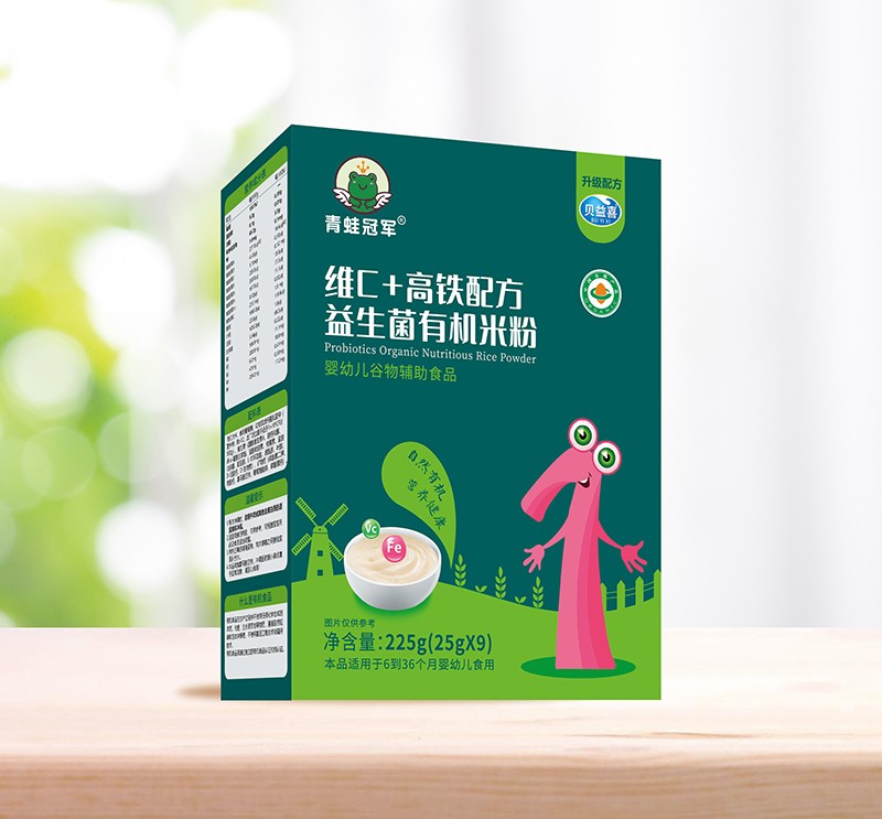 青蛙冠軍維C+高鐵配方益生菌有機米粉盒裝