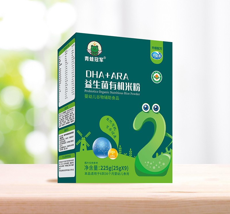 青蛙冠軍DHA+ARA益生菌有機米粉盒裝