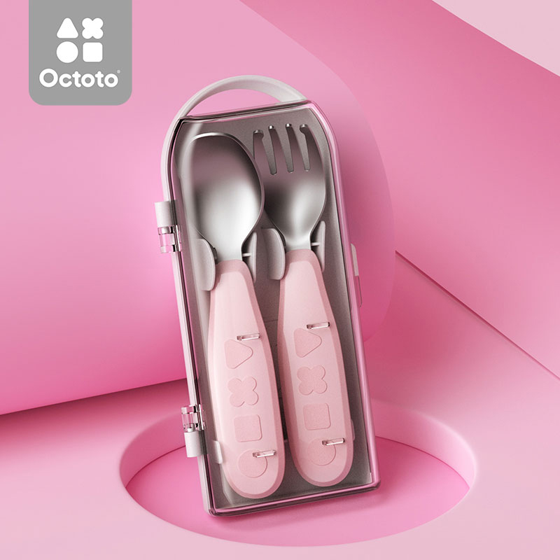 octoto兒童不銹鋼勺子叉子套粉色.jpg octoto兒童不銹鋼勺子叉子套粉色.jpg