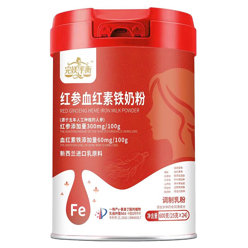 完媄平衡紅參血紅素鐵奶粉