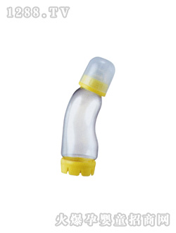 快樂(lè)寶兒歪身奶瓶黃底