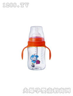 快樂(lè)寶兒雙柄自動(dòng)奶瓶紅色