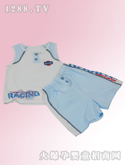 安嬰寶藍(lán)色外出套裝