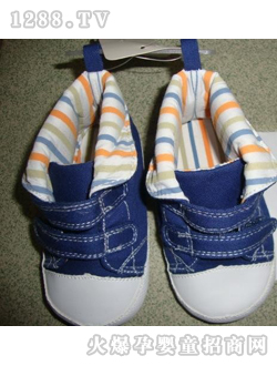 麗嬰房藍(lán)色帆布寶寶鞋