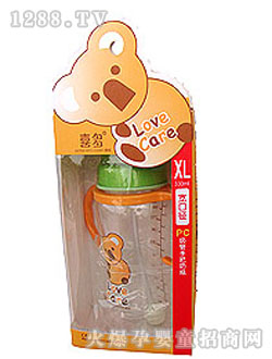 喜多寬口吸管手把奶瓶XL