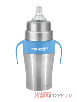 孖寶樂C型不銹鋼奶瓶藍(lán)色260ml