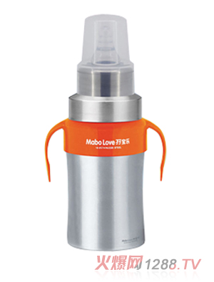 孖寶樂D型不銹鋼奶瓶橘黃260ml