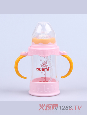 多拉咪玻璃奶瓶粉色