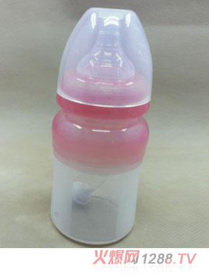yinge直身硅膠奶瓶（粉色）120ML