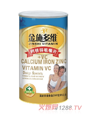 金施多維鈣鐵鋅硒+維生素C圓桶裝