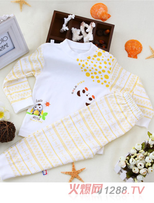 金色小魚(yú)竹纖維雙面熊寶寶肩開(kāi)套