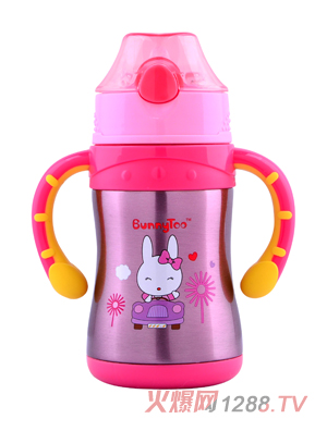 Bunnytoo彈蓋保溫學飲杯220ML粉色