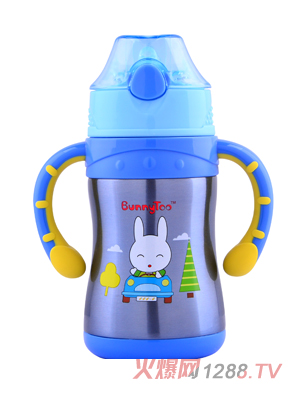 Bunnytoo彈蓋保溫學飲杯220ML藍色
