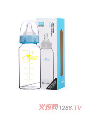 格林博士標(biāo)口玻璃奶瓶180ML藍色