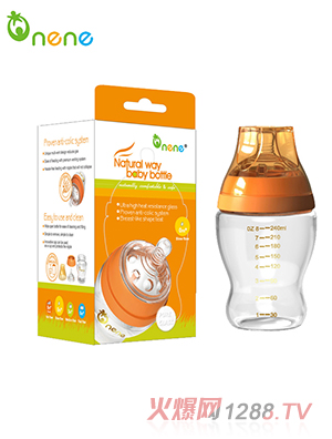 nenen倪倪玻璃奶瓶240ml黃色