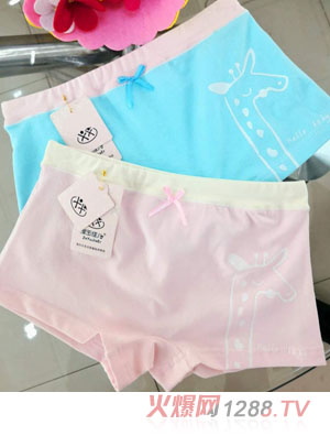 澤玉佳兒拼腰女童平角內褲