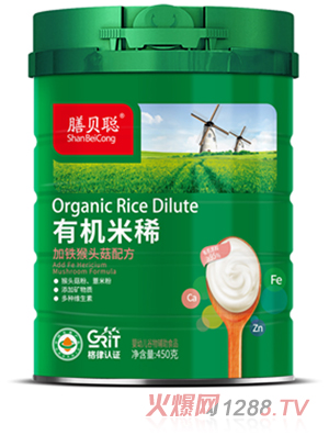 膳貝聰有機米?。予F猴頭菇配方）450聽