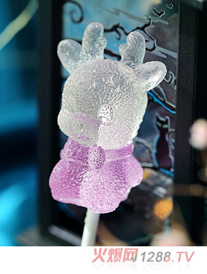 米唐たき動(dòng)物派對棒棒糖-小鹿?jié)u變紫色