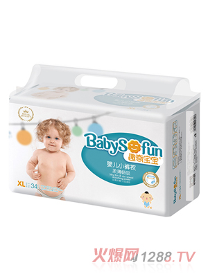 趣奇寶寶柔薄暢吸yinge拉拉褲大包XL34片