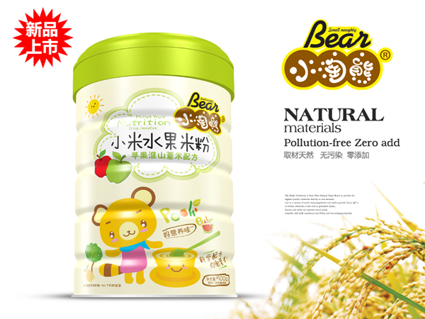 小淘熊蘋果淮山薏米小米水果米粉a